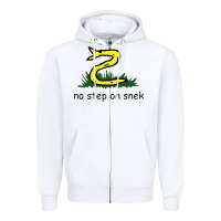 White no step on snek,libertarian,tumblr,meme,funny,polotics,no step,on,snek Zipper Hoodie - PixelWave