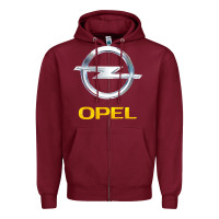 Burgundy Opel Zipper Hoodie - PixelWave