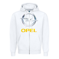 White Opel Zipper Hoodie - PixelWave
