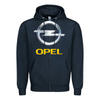 Navy Opel Zipper Hoodie - PixelWave