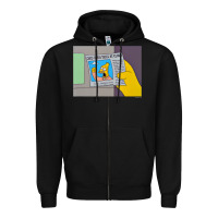 Black The Simpsons Old Man Yells At Cloud Newspaper V1 Zipper Hoodie - PixelWave
