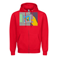 Red The Simpsons Old Man Yells At Cloud Newspaper V1 Zipper Hoodie - PixelWave