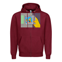 Burgundy The Simpsons Old Man Yells At Cloud Newspaper V1 Zipper Hoodie - PixelWave