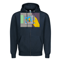 Navy The Simpsons Old Man Yells At Cloud Newspaper V1 Zipper Hoodie - PixelWave