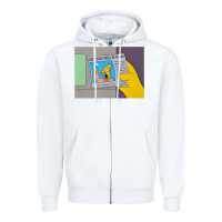 White The Simpsons Old Man Yells At Cloud Newspaper V1 Zipper Hoodie - PixelWave