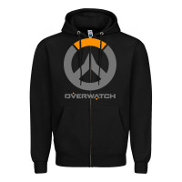 Black overwatch Zipper Hoodie - PixelWave