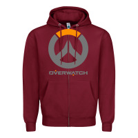 Burgundy overwatch Zipper Hoodie - PixelWave