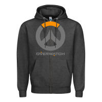 Charcoal Heather overwatch Zipper Hoodie - PixelWave