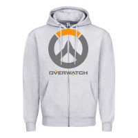 Heather Grey overwatch Zipper Hoodie - PixelWave