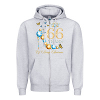 Heather Grey 66th birthday 66 years of being awesome 66 years old woman Zipper Hoodie - PixelWave