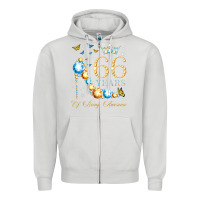 Dove Grey 66th birthday 66 years of being awesome 66 years old woman Zipper Hoodie - PixelWave