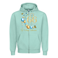 Seafoam 66th birthday 66 years of being awesome 66 years old woman Zipper Hoodie - PixelWave