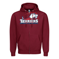 Burgundy st. francis terriers(SFC), brooklyn Zipper Hoodie - PixelWave