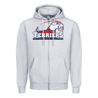 Heather Grey st. francis terriers(SFC), brooklyn Zipper Hoodie - PixelWave
