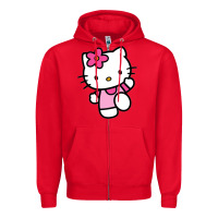 Red kitty Zipper Hoodie - PixelWave