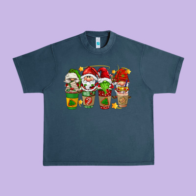Christmas Coffee Cups Gnomies Urban Heavy Tee Designed By Fadigitalartstudio