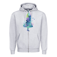 Heather Grey watercolor splatter alice in wonderland t shirt design Zipper Hoodie - PixelWave