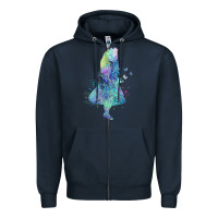 Navy watercolor splatter alice in wonderland t shirt design Zipper Hoodie - PixelWave