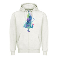Oatmeal Heather watercolor splatter alice in wonderland t shirt design Zipper Hoodie - PixelWave
