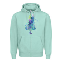 Seafoam watercolor splatter alice in wonderland t shirt design Zipper Hoodie - PixelWave