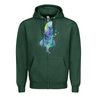 Sports Green watercolor splatter alice in wonderland t shirt design Zipper Hoodie - PixelWave