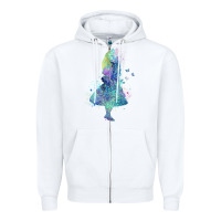 White watercolor splatter alice in wonderland t shirt design Zipper Hoodie - PixelWave