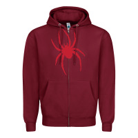 Burgundy Richmond spiders Zipper Hoodie - PixelWave