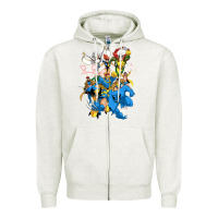 Oatmeal Heather group pic x men Zipper Hoodie - PixelWave