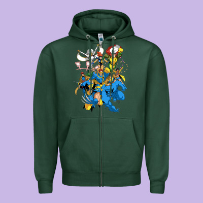 Group Pic X Men Zipper Hoodie Designed By Pixelwave