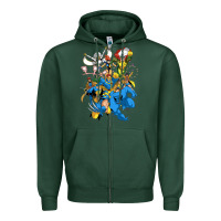Sports Green group pic x men Zipper Hoodie - PixelWave