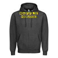 Charcoal Heather waffle hause Zipper Hoodie - PixelWave