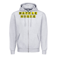 Heather Grey waffle hause Zipper Hoodie - PixelWave