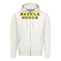 Oatmeal Heather waffle hause Zipper Hoodie - PixelWave