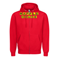 Red waffle hause Zipper Hoodie - PixelWave
