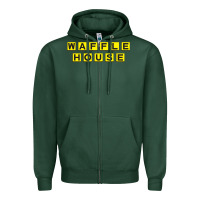 Sports Green waffle hause Zipper Hoodie - PixelWave