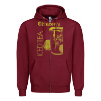 Burgundy Clintons Iced Tea Zipper Hoodie - PixelWave