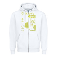 White Clintons Iced Tea Zipper Hoodie - PixelWave