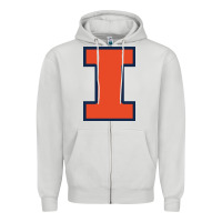 Dove Grey illinois fighting illini Zipper Hoodie - PixelWave