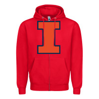 Red illinois fighting illini Zipper Hoodie - PixelWave