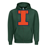 Sports Green illinois fighting illini Zipper Hoodie - PixelWave