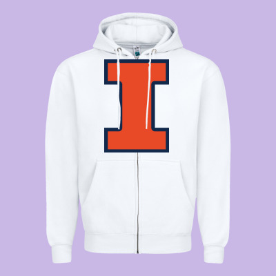 Illinois Fighting Illini Zipper Hoodie Designed By Pixelwave