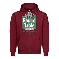 Burgundy round table pizza Zipper Hoodie - PixelWave