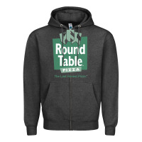 Charcoal Heather round table pizza Zipper Hoodie - PixelWave