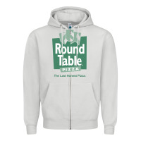 Dove Grey round table pizza Zipper Hoodie - PixelWave