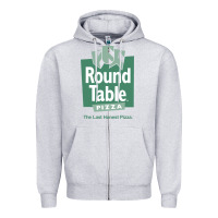 Heather Grey round table pizza Zipper Hoodie - PixelWave