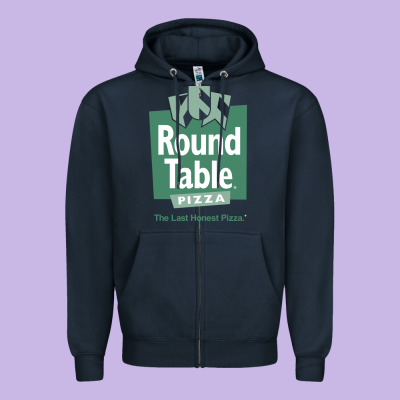 Round Table Pizza Zipper Hoodie Designed By Pixelwave