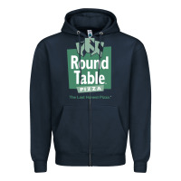 Navy round table pizza Zipper Hoodie - PixelWave