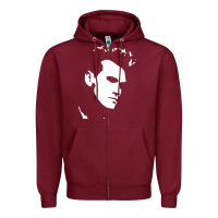 Burgundy morrissey the smiths Zipper Hoodie - PixelWave