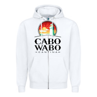 White cabo wabo Zipper Hoodie - PixelWave
