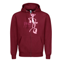 Burgundy pink panther Zipper Hoodie - PixelWave